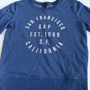 Gap Women’s S Royal Blue with Silver Writing Logo Crewneck